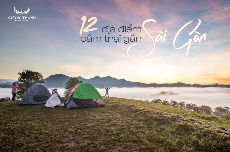 Cắm trại qua đêm tại khu du lịch Suối Mơ với lều trại và lửa trại về đêm